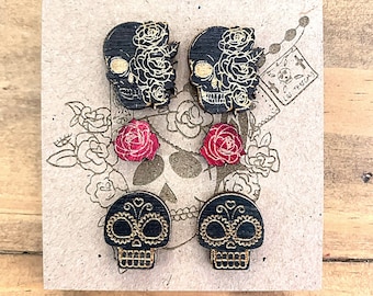 Handmade Day of the Dead Earrings | Sugar Skull, La Catrina, Hypoallergenic