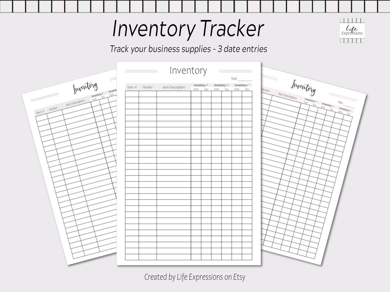Printable Inventory Template / Inventory Management Trackers / Etsy