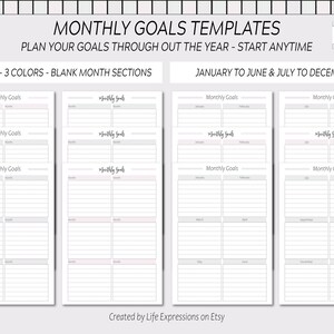 Printable Goal Planner Templates / Personal &amp; Professional - Etsy