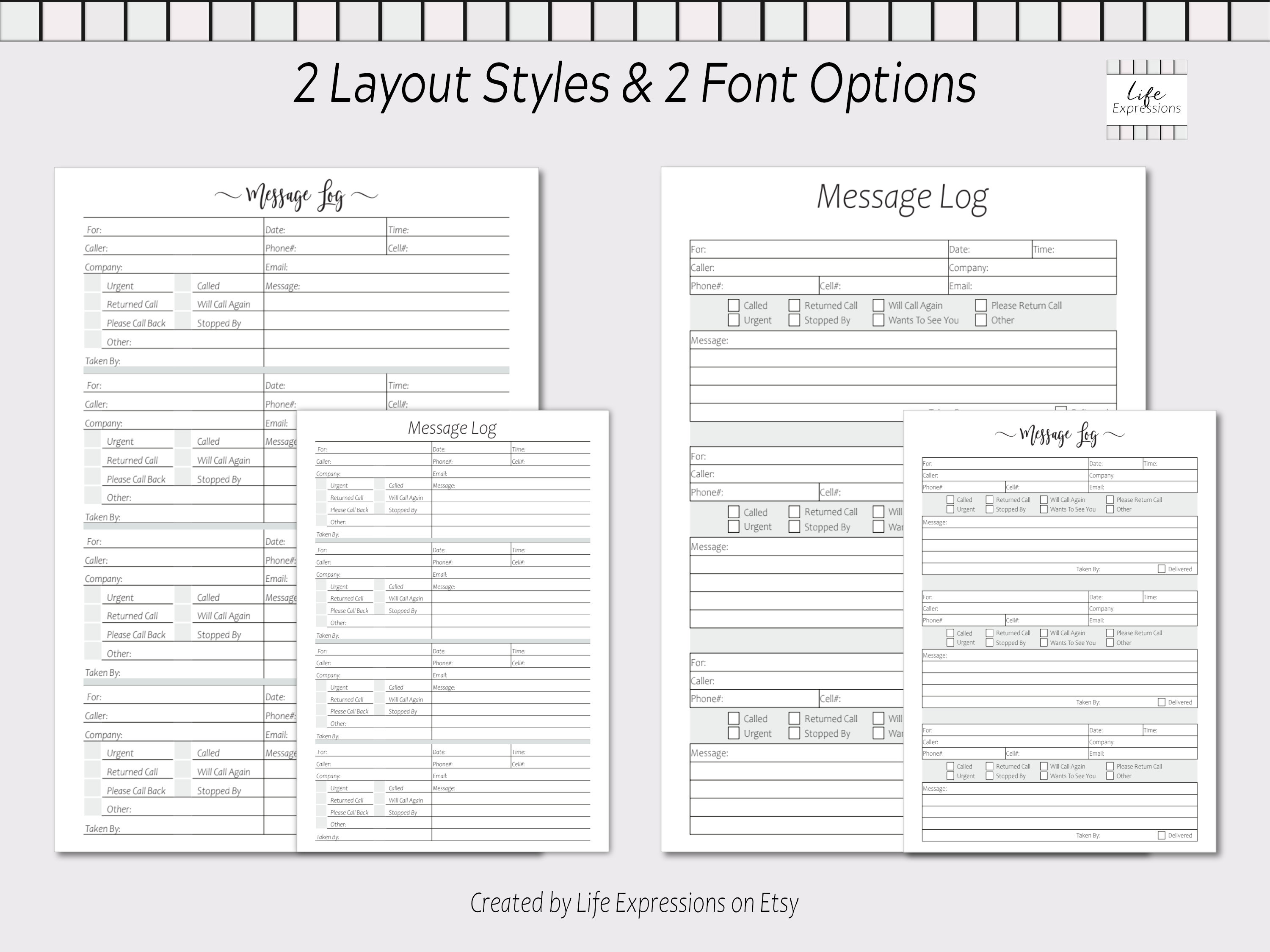 Daily Call Log Phone Message Log Template Printable Missed Etsy Daily Call Log Phone Message Log Template Printable Missed Etsy