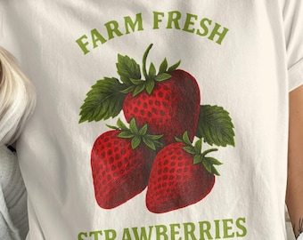 Vintage Strawberry T-Shirt: Farm Fresh Fruit Graphic Tee