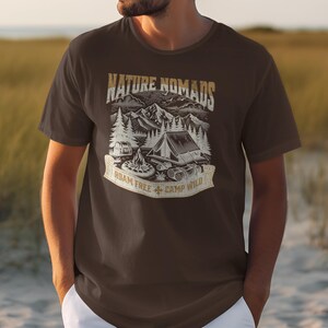 Nature Nomads T-Shirt, Roam Free Camp Wild Tee, Adventure Camping Shirt, Outdoor Enthusiast Gift, Hiking Nature Lover Top