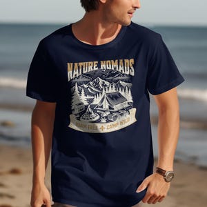 Nature Nomads Camp Wild Tee, Dream Free Adventure Shirt, Camping Graphic T-shirt, Outdoor Enthusiast Gift, Casual Wear Apparel