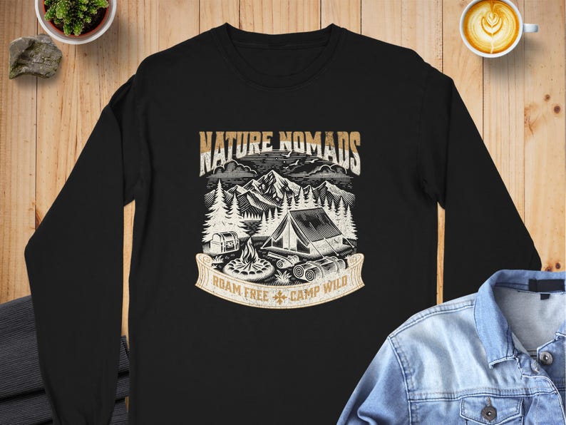 Nature Nomads Shirt, Roam Free Camp Wild Tee, Mountain Camping Graphic, Outdoors Adventure Apparel, Hiking Enthusiast Gift