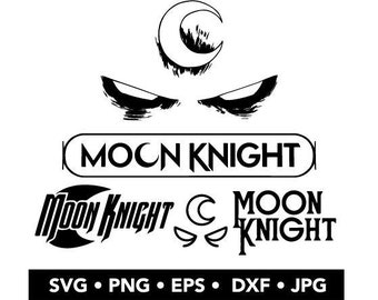 Moon knight logos & Icons - instant download svg, png, eps, jpg dfx digital download