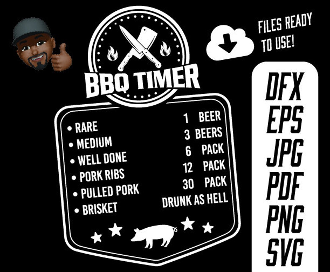 Bbq Timer Svg Grill Master Svg Bbq Beer Svg Bbq Svg Vector Cut File