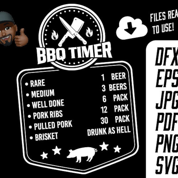 BBQ Timer SVG, Grill Master svg, Bbq Beer svg, bbq svg | Vector Cut File, Digital download Svg, Png, Pdf, Jpg, Eps, Dfx