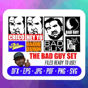 The Bad Guy set - Scoot Hall, Razor Ramon logo set  - Instant download svg, png, eps, jpg dfx digital download