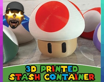 3D PRINTED  Stash Container with Screw Top Lid PLA Stash Box