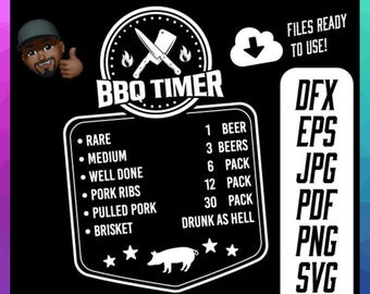 BBQ Timer SVG, Grill Master Cut File (Digital Download)