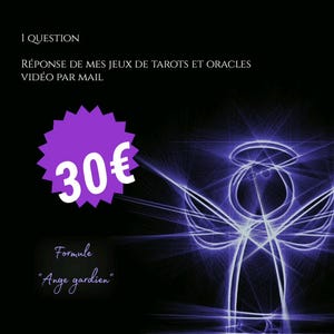 Tarot + voyance / Sujet de votre choix / Forfait 1 consultation. Tirage de cartes en vidéo postée par mail avec lien de téléchargement.
