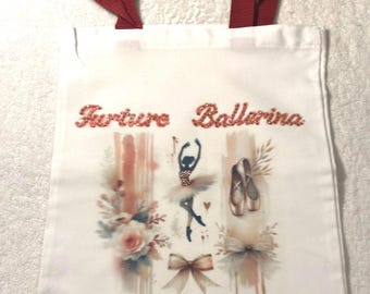 Kids Bedazzled BALLET Canvas Tote  Bags