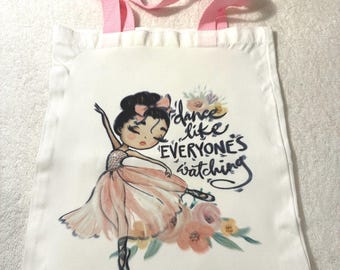 Kids Bedazzled BALLET Canvas Tote Bags