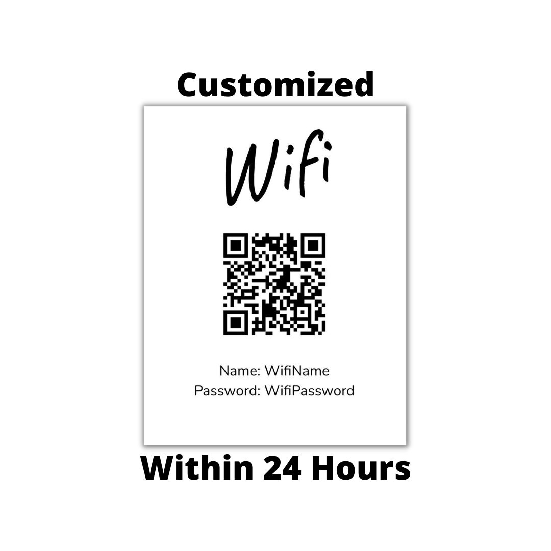 Customized Wifi QR Code Sign Within 24 Hours Printable Etsy UK