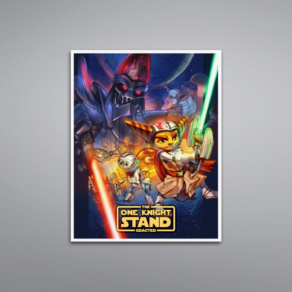 The One Knight Stand Art Print (Ratchet & Clank x Star Wars Crossover)