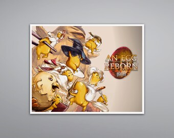 An Egg Reborn Art Print (Gudetama x FFXIV A Real Reborn Crossover)