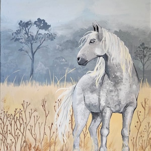 Inclement Weather- Horse Acrylic Painting Print 8.5x11