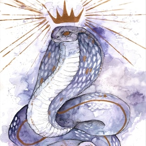 King Cobra 8.5x11 Watercolor Print AND ORIGINAL