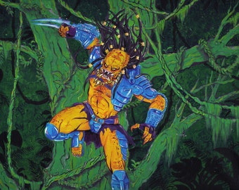Predator 8.5x11 Art Print Scifi Hunter Yautja 80s comic inspired