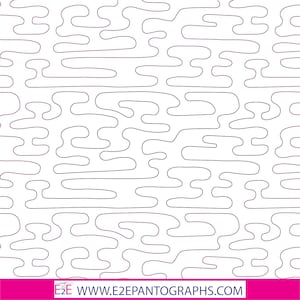 May include: A black and white abstract pattern with a repeating design of curved lines forming a maze-like pattern. The pattern is on a white background.