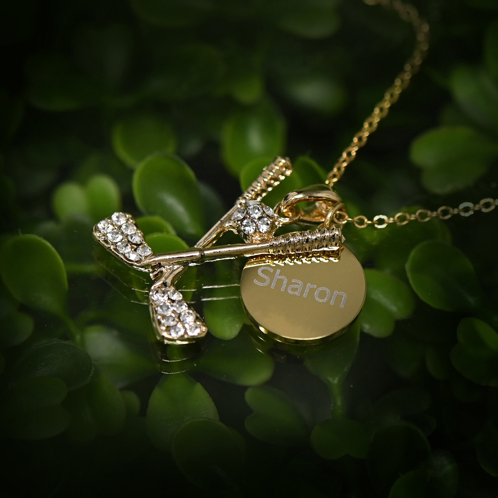 Personalized Golf Necklace: Engraved Golfer Charm, Sport Jewelry - Etsy