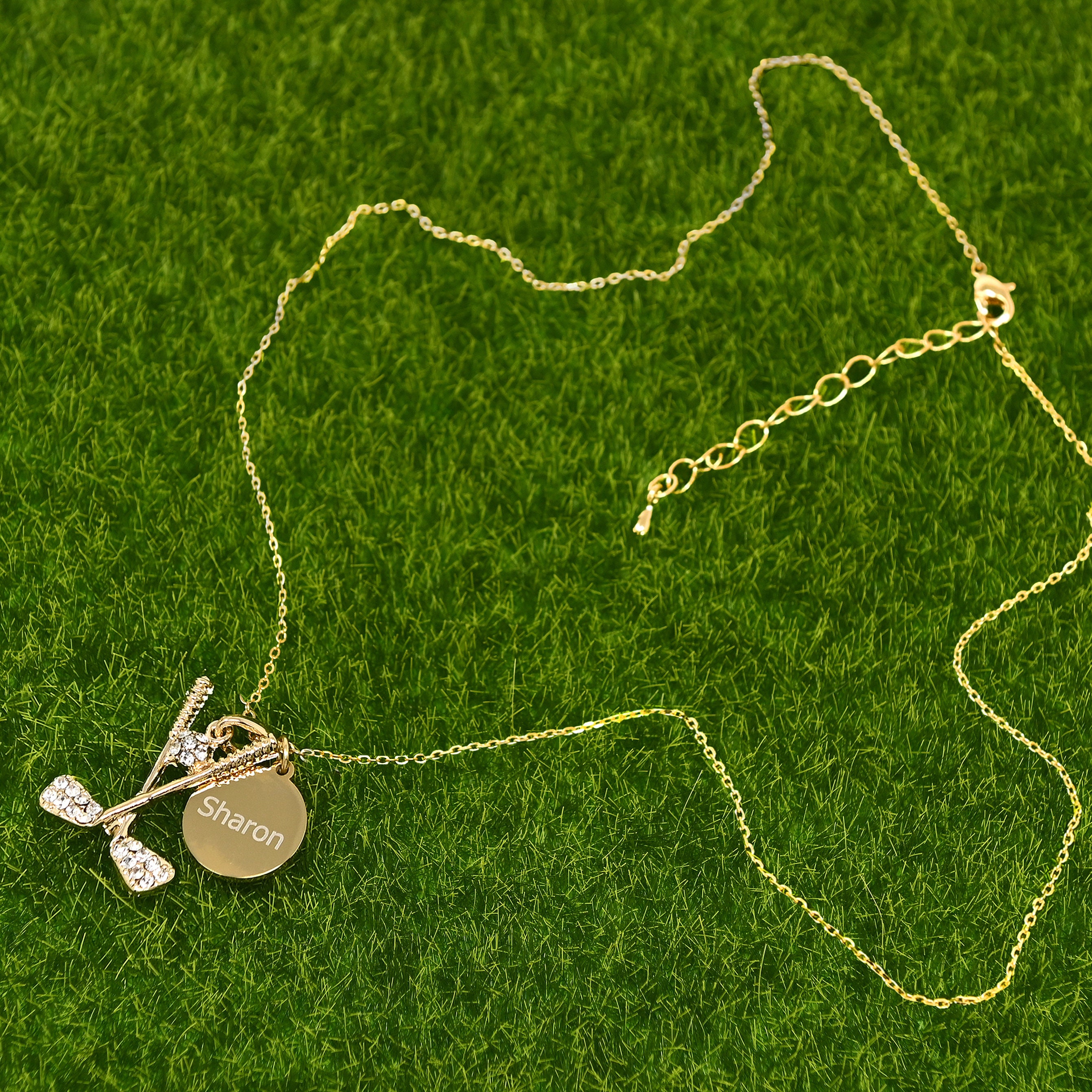Personalized Golf Necklace: Engraved Golfer Charm, Sport Jewelry - Etsy