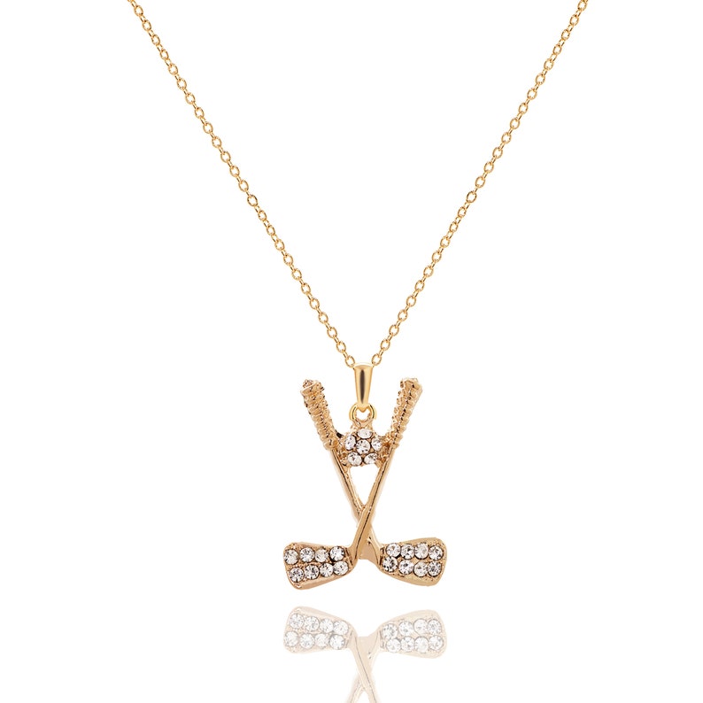Personalized Golf Necklace Engraved Name Charm Gold or Silver Golfer ...