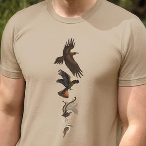 Australian Birds Shirt, Nature Lover Wedge-tailed Eagle Tee, Wildlife Art T-shirt, Birder Shirt, Hand-Drawn Cotton Unisex Tee