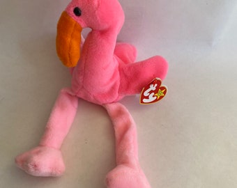 2 Ty Retired Tiki Flamingo Ty-dye Bird RARE Beanie 2007 and Pinky Flamingo1995 for sale online 