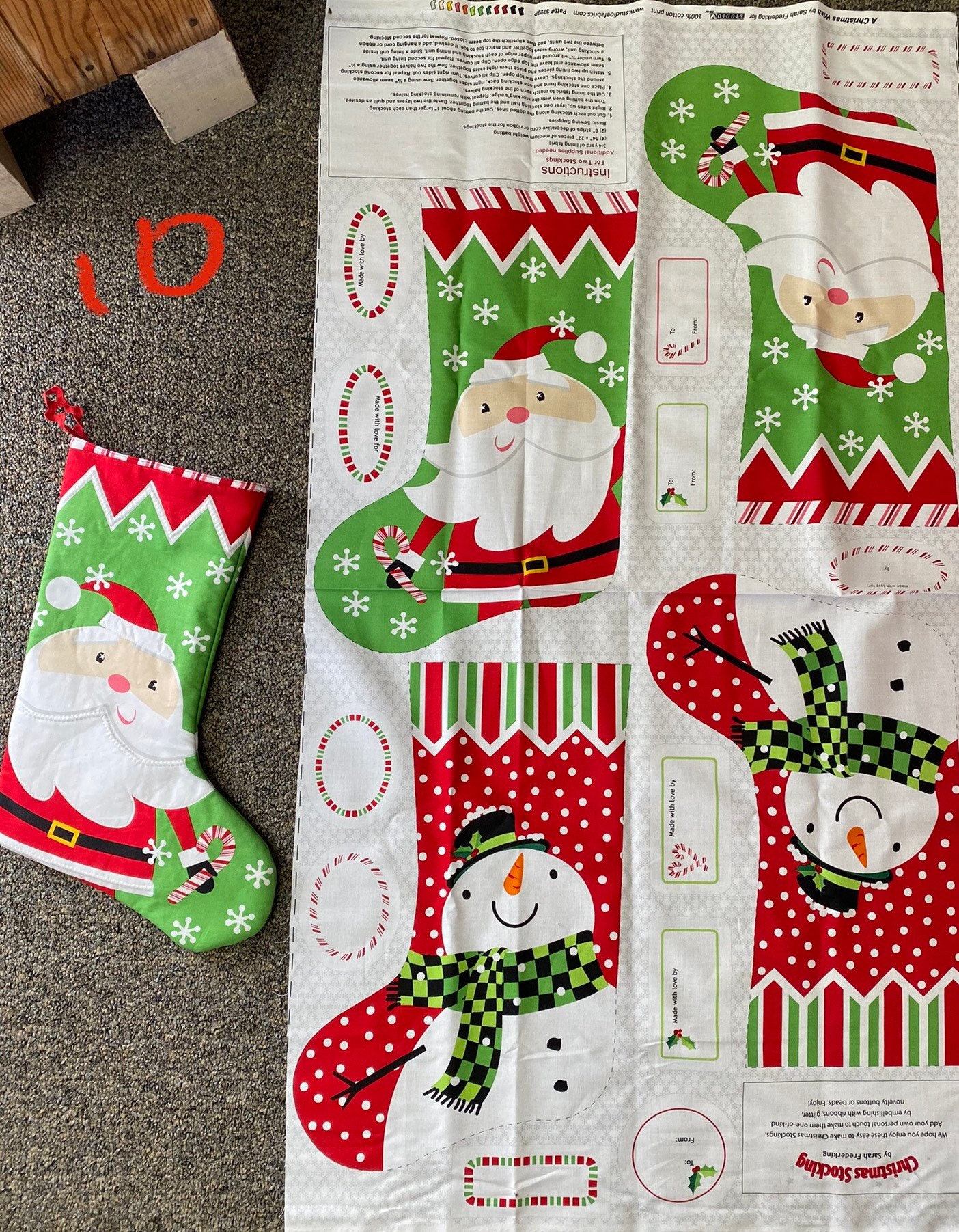 Christmas Stocking Panel Fabric by the Panel Etsy