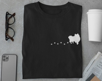 Pommers Shirt | Hond Lover Cadeau | Pommerse Kadootjes | Hond Mama Papa Cadeau| Schattige Hondenshirts | Pommerse Hond Voetafdruk | Softstyle Unisex T-shirt
