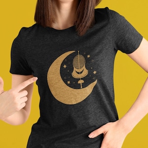 Celestial Fencing Mask Sword Fencer T-Shirt, Sabre Epee Foil, Mom Dad Birthday Present Gift Her Him, Master Fencers Tees