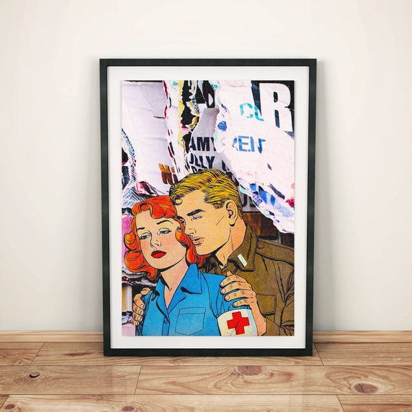 Vintage Comic Poster - PRINTABLE - Romance Comic