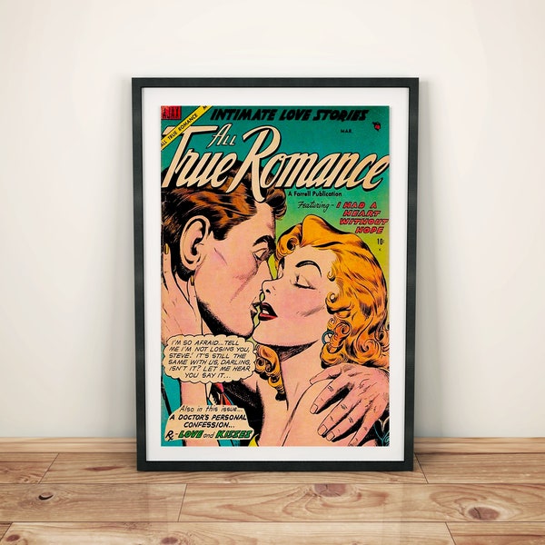 Vintage Comic Poster - PRINTABLE - Romance Comic