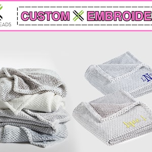 Personalized Plush Texture Blanket, Custom Monogram Blanket, Custom Text Blanket, Personalized Gift Blankets