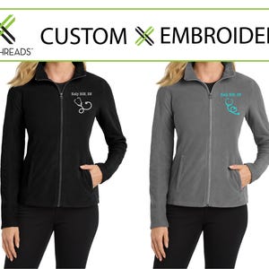 Custom Embroidered Named Jacket Nurse Medical Microfleece , Personalized Nurse Fleece Jacket, Custom Fleece Jacket, Nurse Jacket.  L223