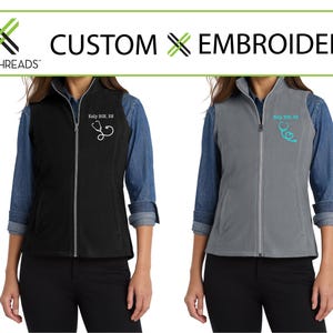 Custom Embroidered Vest Nurse Medical Microfleece, Personalized Nurse Fleece Vest, Custom Fleece Vest, Nurse Vest. L226