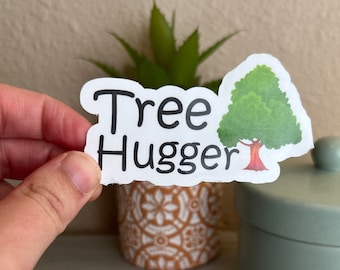 Tree Hugger Sticker: Funny Nature Lover Gift, Laptop Decal