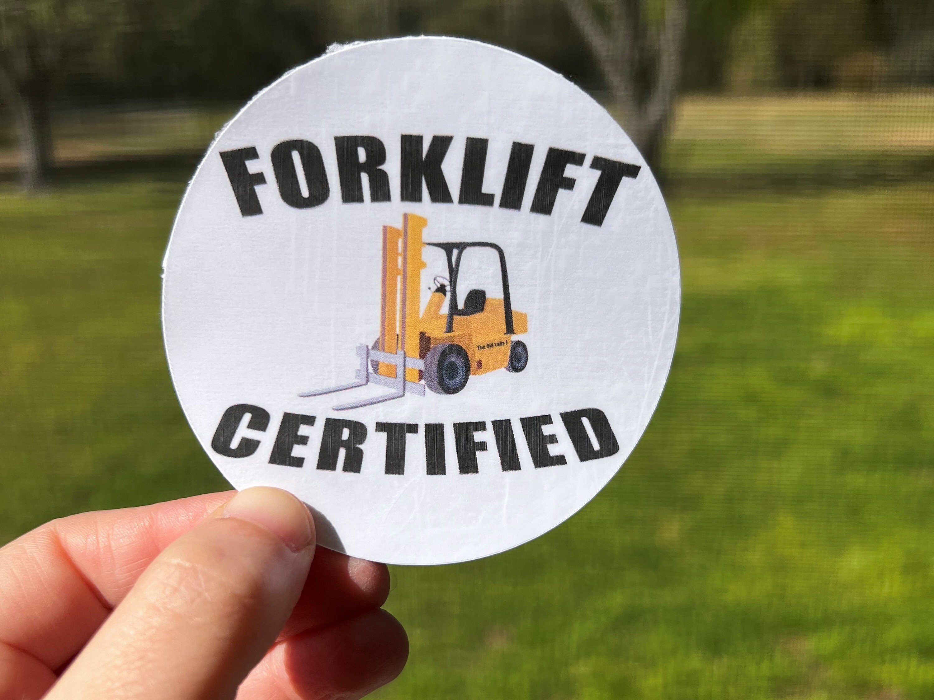 Forklift Certified Vinyl Sticker: Funny Construction Decal - Etsy