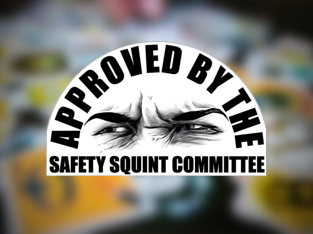 Safety Squint Committee Sticker: Funny Construction Vinyl Decal - Etsy