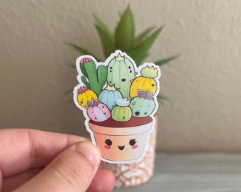 Potted cactus vinyl sticker