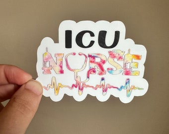 ICU Nurse Sticker: Vinyl Decal for Laptops, Water Bottles