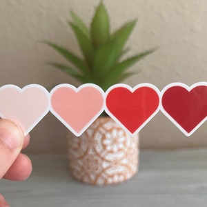 Heart shades vinyl sticker, cute heart sticker, aesthetic vinyl water bottle sticker