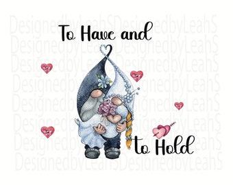 Gnomi da matrimonio PNG: design digitale di coppia (download digitale)