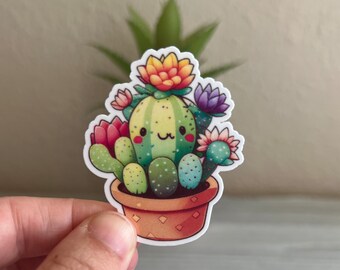 Cactus Sticker - Kawaii Potted Plant Vinyl Decal