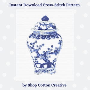 May include: Blue and white porcelain ginger jar with a floral design. The jar has a lid and a round base. The jar is on a white background.