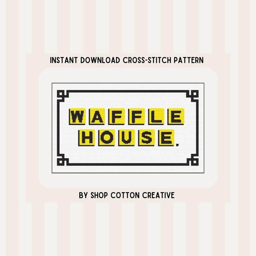 Waffle House Downloadable Needlepoint Crossstitch Pattern Preppy