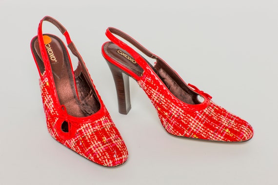 XOXO Fabric Slingbacks in Red - image 1