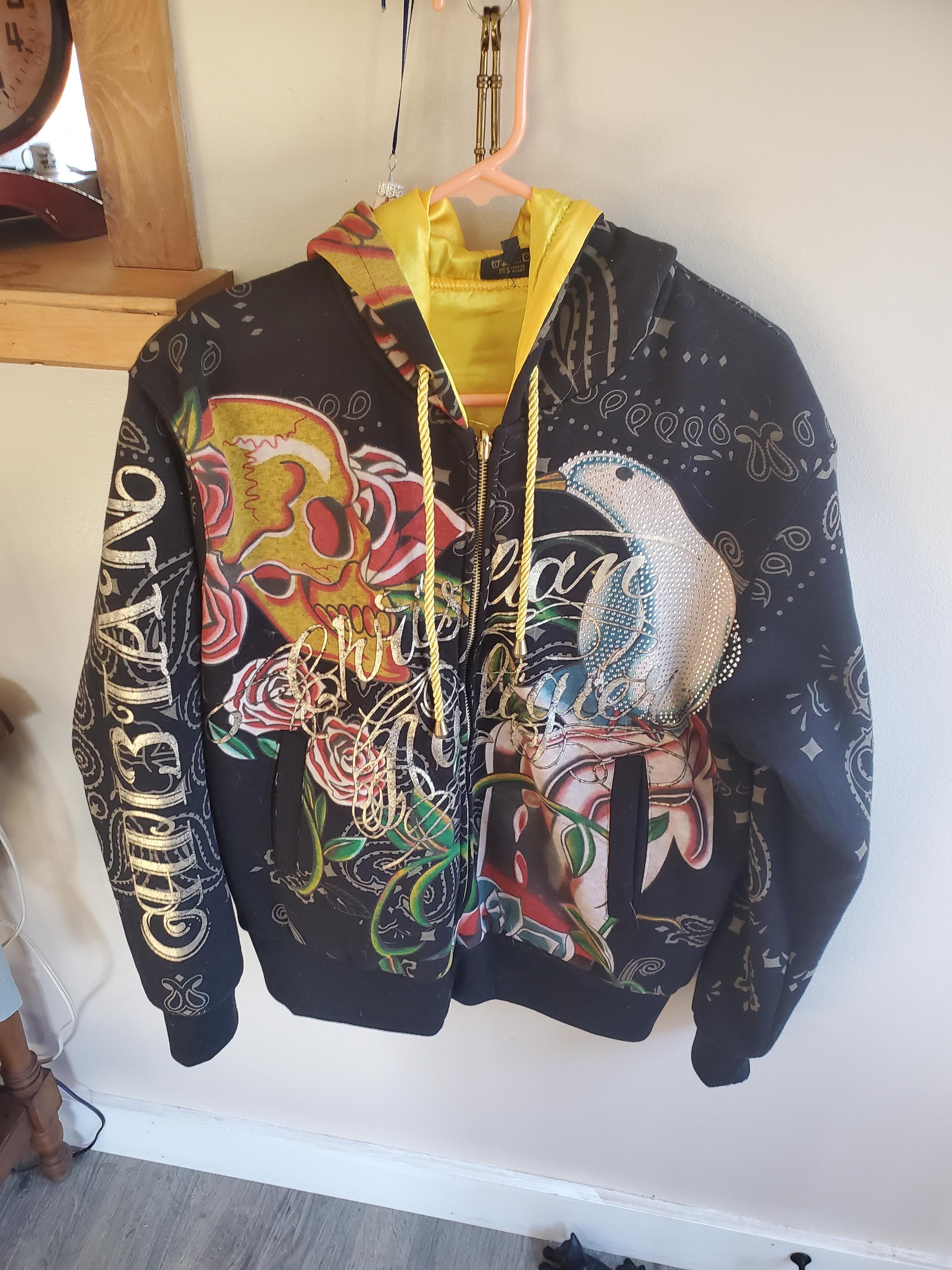 Christian Audigier Men's Medium Hoodie - Etsy
