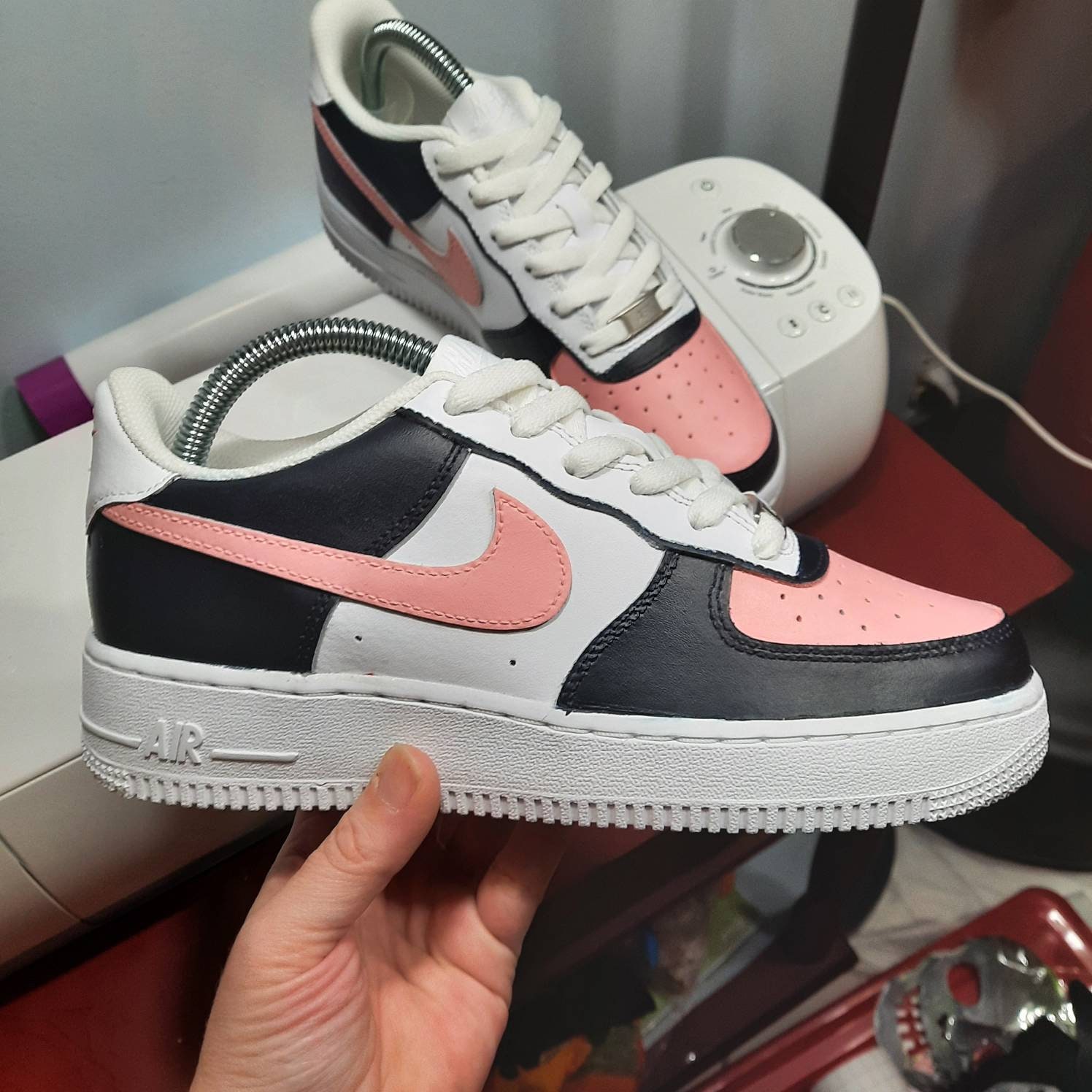 Custom Navy Blue \u0026 Pink Nike Air Force 